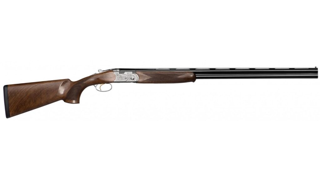 8 Best Over/Under Shotguns in 2026: From Budget to Premium 10 Beretta 686 Silver Pigeon I 12 gauge over/under shotgun side profile product photo with silver engraved receiver classic Italian walnut stock and gold trigger