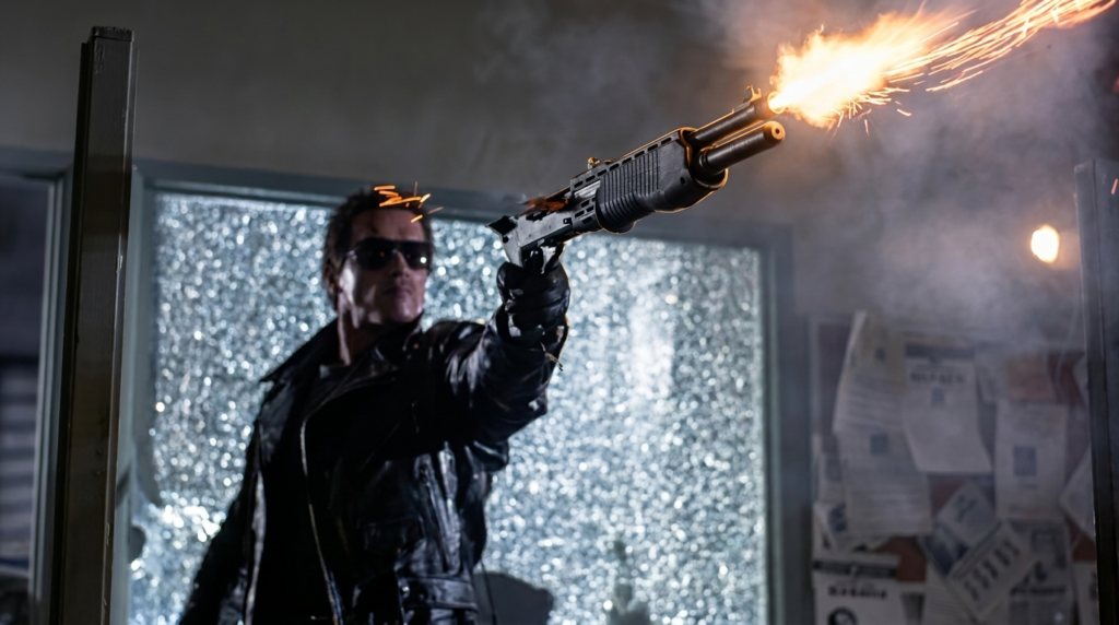 The Guns of The Terminator (1984 & 1991): Every Weapon Identified 15 Franchi SPAS shotgun in the hand of The Terminator