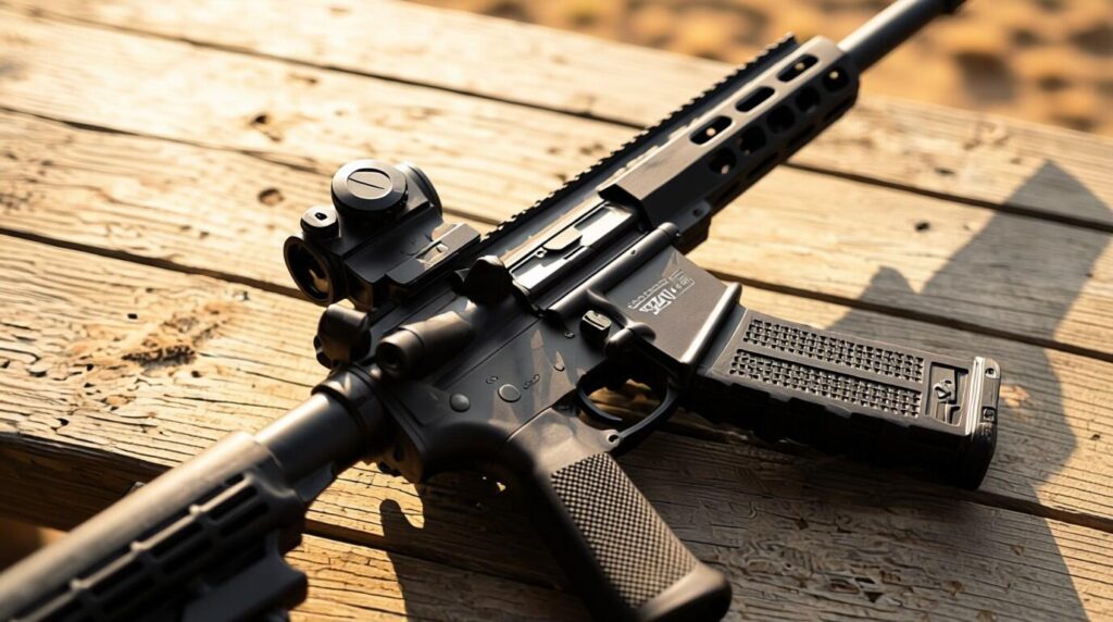 Rock River Arms RRage Review: Best Value Budget AR-15 (2026) 6 Rock River Arms RRage carbine right-side profile showing the 15-inch free-float M-LOK handguard and 6-position tactical CAR stock