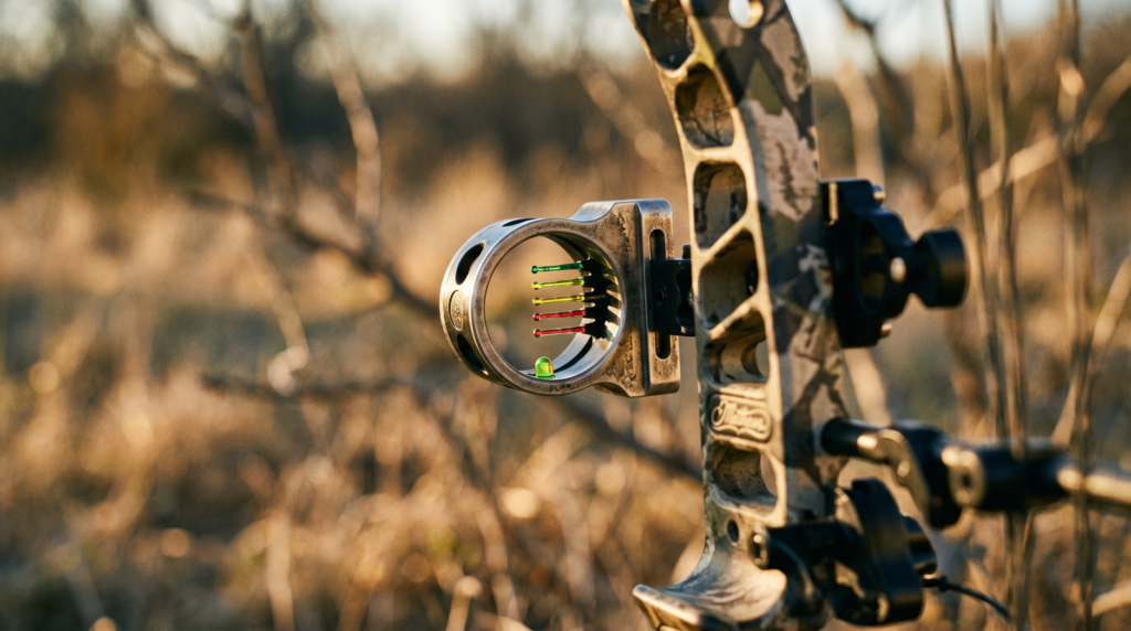 Best Bow Sights (2026): Single-Pin, Multi-Pin, and Electronic Ranked 6 Spot Hogg Hogg Father multi-pin bow sight with 5 fiber optic pins