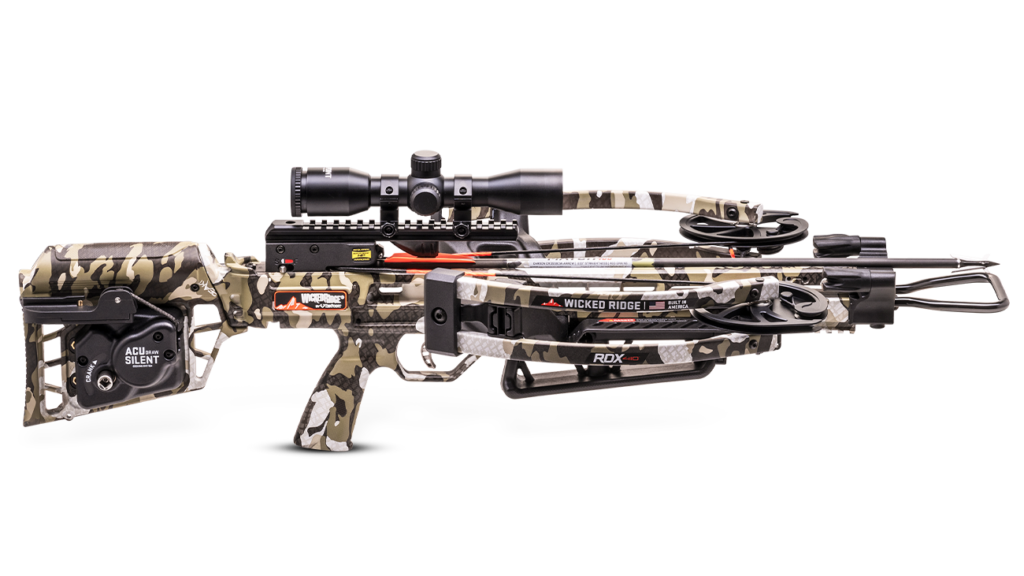 Best Crossbows (2026): Hunting, Speed, and Stealth Ranked 14 Wicked Ridge RDX 410 compact reverse-draw crossbow — TenPoint subsidiary build at 410 fps and 9-inch axle-to-axle width, the value pick under $1,200
