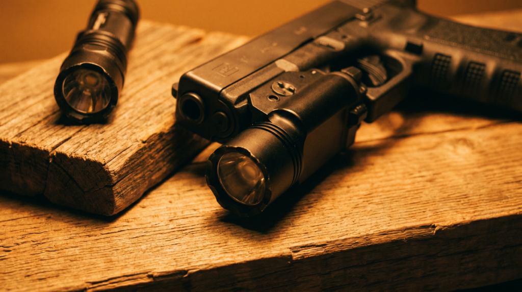 Best Weapon Lights in 2026: Pistol & Rifle Picks Tested 19 SureFire X300U-B tactical pistol weapon light on Glock 17