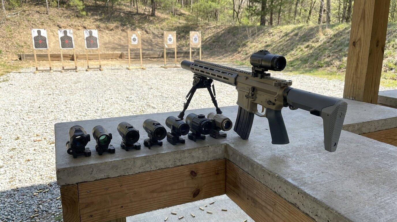 Red dot magnifiers comparison: 8 flip-to-side magnifiers tested on AR-15