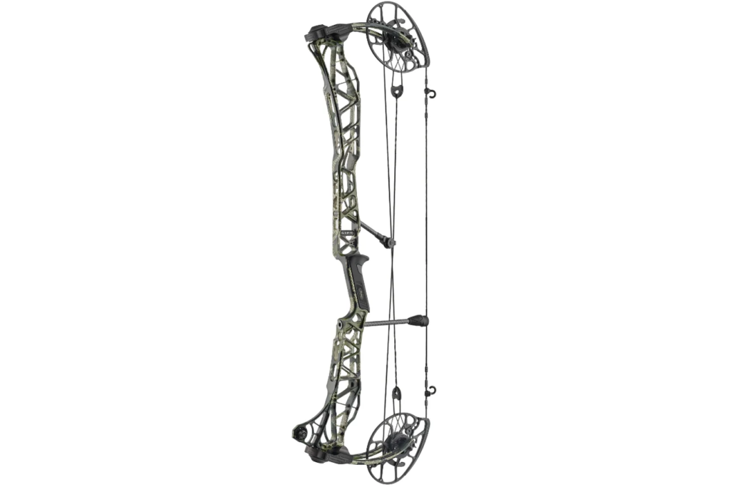 Best Compound Bows (2026): Accuracy, Speed, and Forgiveness Ranked 2 Mathews Lift X 33 compound bow in KUIU Verde camo finish, 33-inch axle-to-axle with Crosscentric SwitchWeight cams