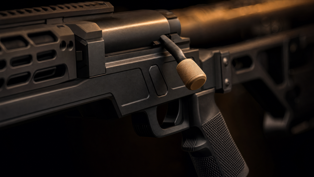 Noreen ULR Review (2026): The Lightweight .50 BMG for Long Range 11 Noreen ULR 2.0 receiver and chassis close-up showing the action body M-LOK handguard and aluminum chassis