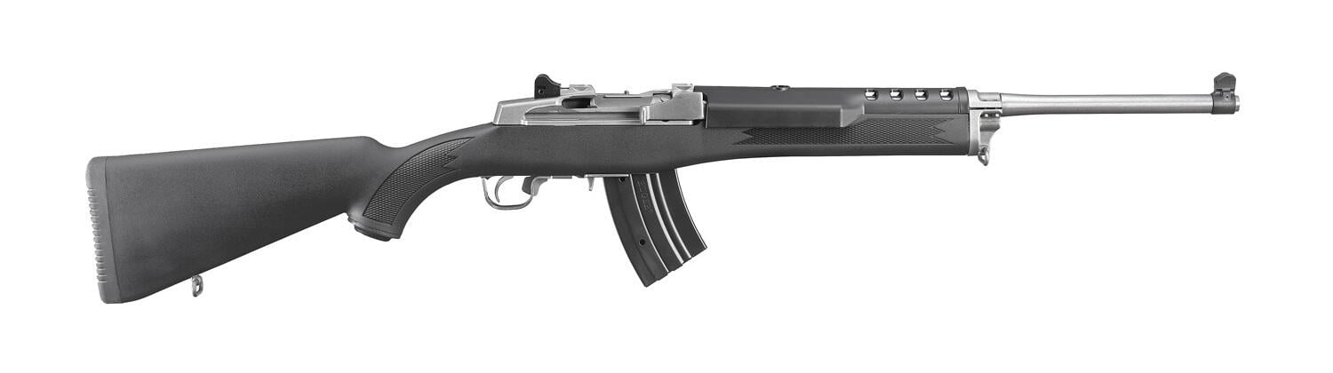 5.56 vs 7.62x39: Which Rifle Round Should You Buy? (2026) 1 Ruger Mini Thirty model 5853 chambered in 7.62x39mm Russian with synthetic stock and blued finish