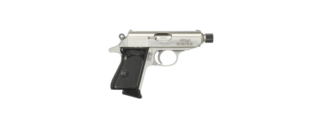 Best Gun Deals This Week (May 2026): 5 Cuts to Watch 5 Walther PPK/S .32 ACP stainless pistol with threaded barrel, right side