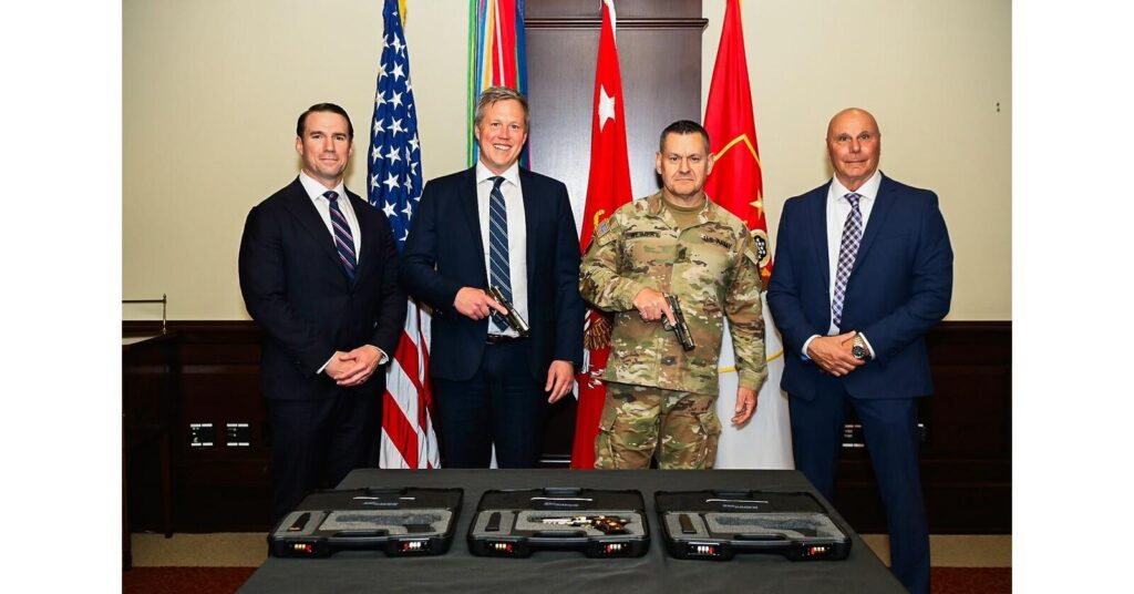 SIG M17 Commemorative Edition Marks the Army's 250th 2 SIG M17 Commemorative Edition pistol with high-polish DLC slide and gold controls marking the Army's 250th anniversary