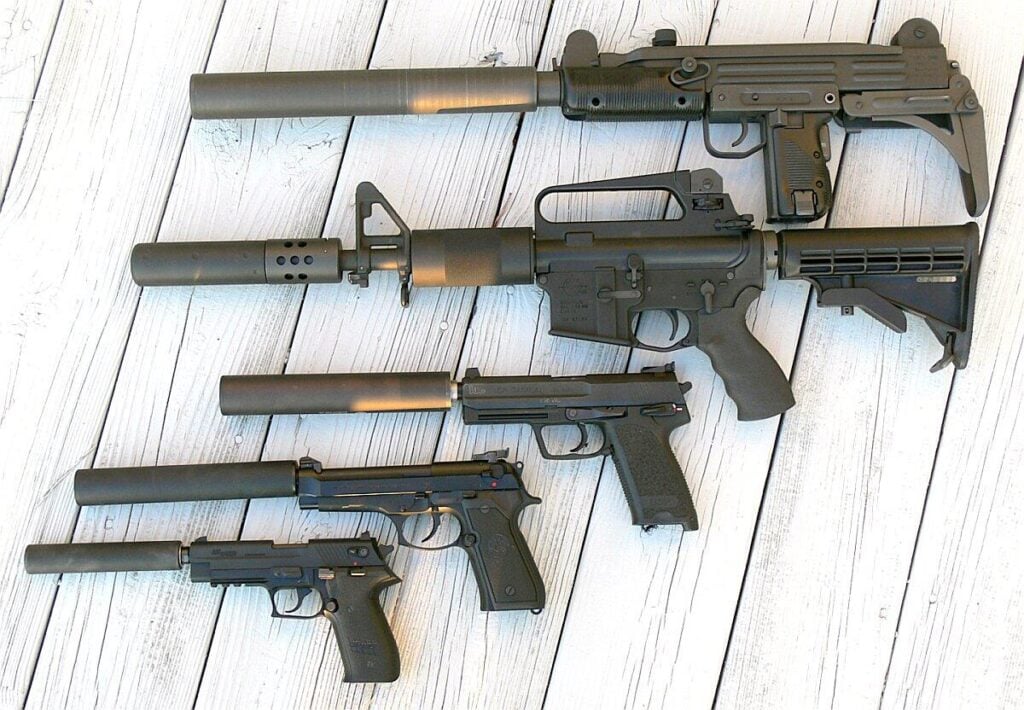 8 Hollywood Gun Myths That Get It Completely Wrong 2 Real suppressors. Effective, but nowhere near the movie "pfft."