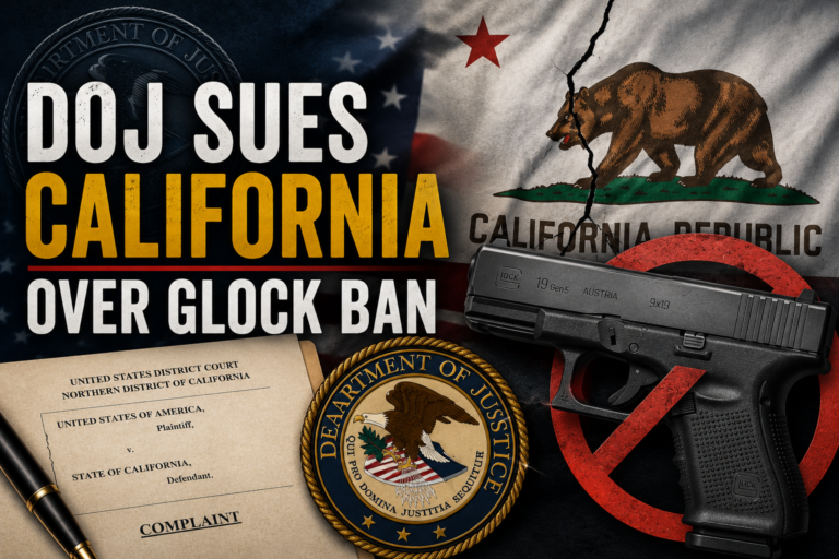 DOJ Sues California Over Glock Ban and Handgun Roster 13 DOJ Sues California Over Glock Ban and Handgun Roster 13