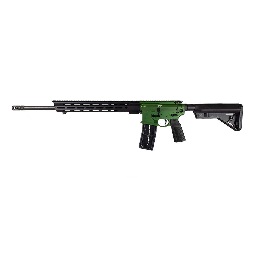 4 Best .17 WSM Rifles in 2026 (Tested and Ranked) 5 Franklin Armory F17-L .17 WSM semi-automatic AR-platform rifle in olive drab green