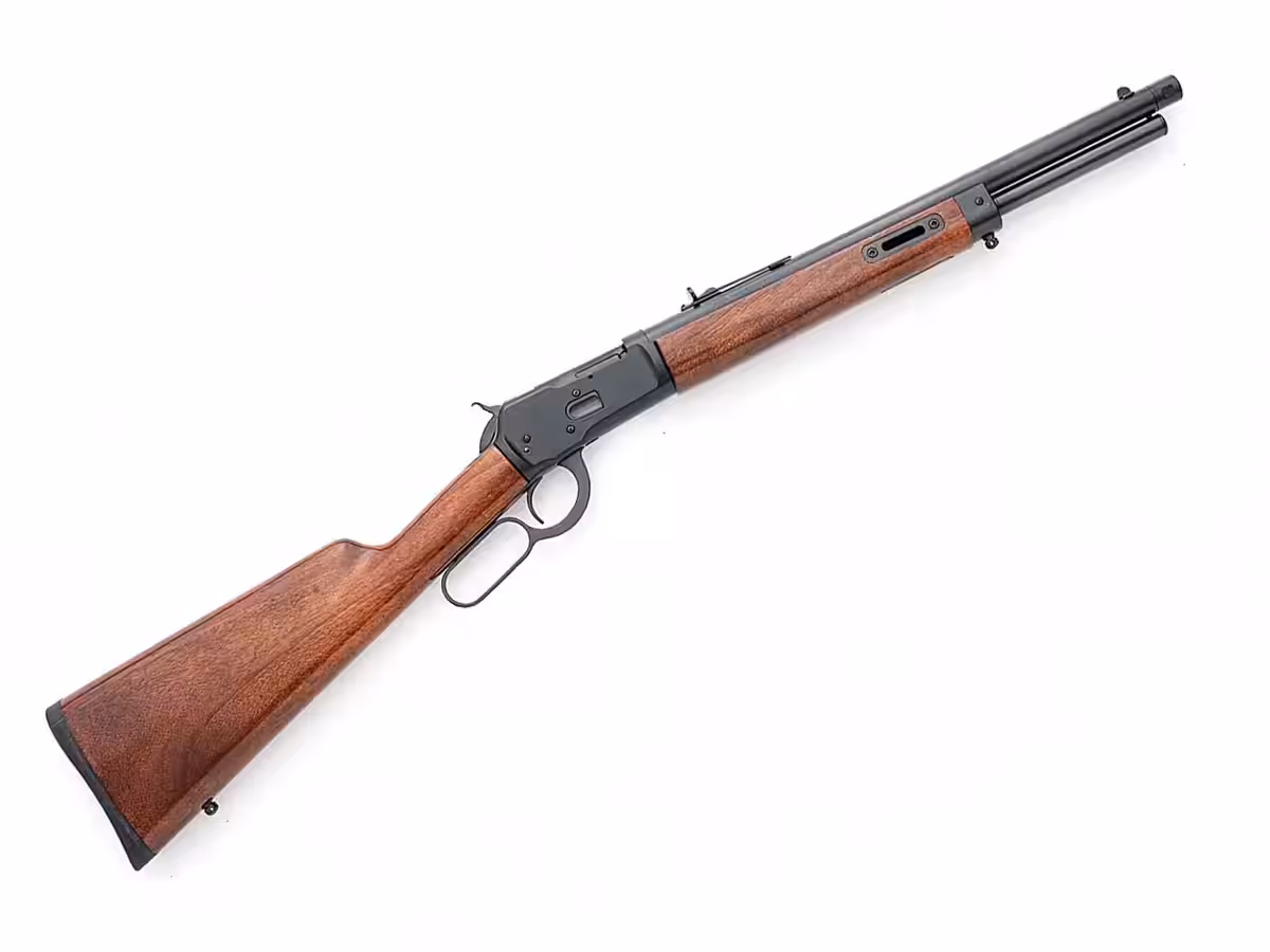 Chiappa 92 Core: A Modernized .44 Magnum Lever Gun 1 A Chiappa 92 Core lever-action rifle in .44 Magnum with a black finish and hand-oiled walnut furniture