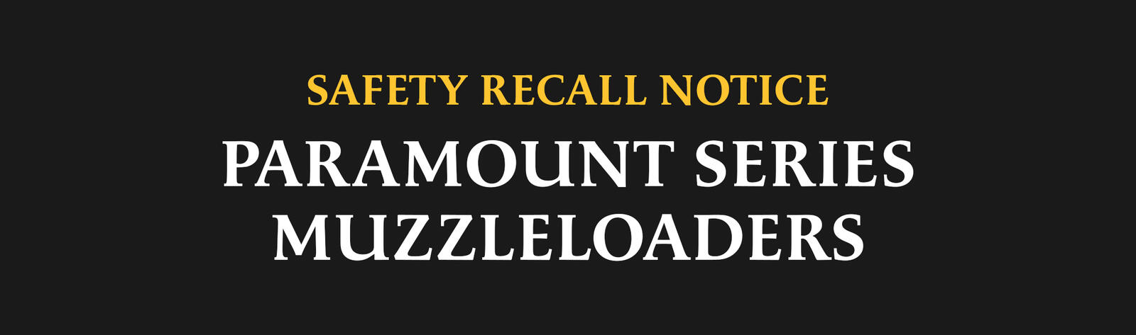 CVA Paramount inline muzzleloading rifle covered by the 2026 safety recall