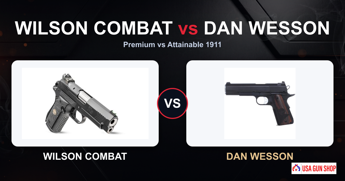 Wilson Combat and Dan Wesson 1911 pistols side by side comparison