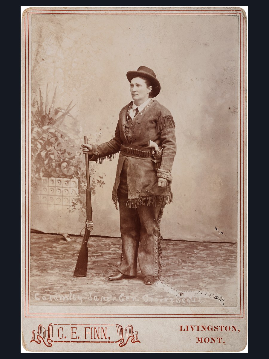 10 Legendary Women of the Gun (Historyx27s Greatest Markswomen) 4 Calamity Jane in buckskin holding a rifle, 1880s studio portrait