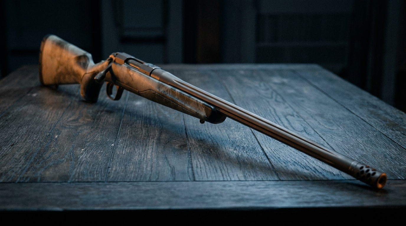 Browning X-Bolt Review (2026): The Feature-Rich Hunter, Tested 1 Browning X-Bolt Hell's Canyon bolt-action rifle with camo stock and burnt-bronze finish on dark oak in moody light