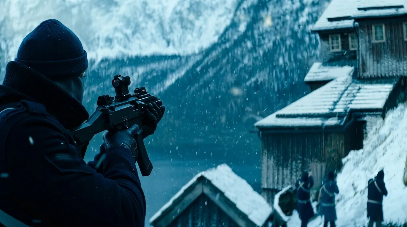 A CZ Scorpion EVO 3 A1 carried by one of the Chancellor's cult enforcers in Ballerina (2025)