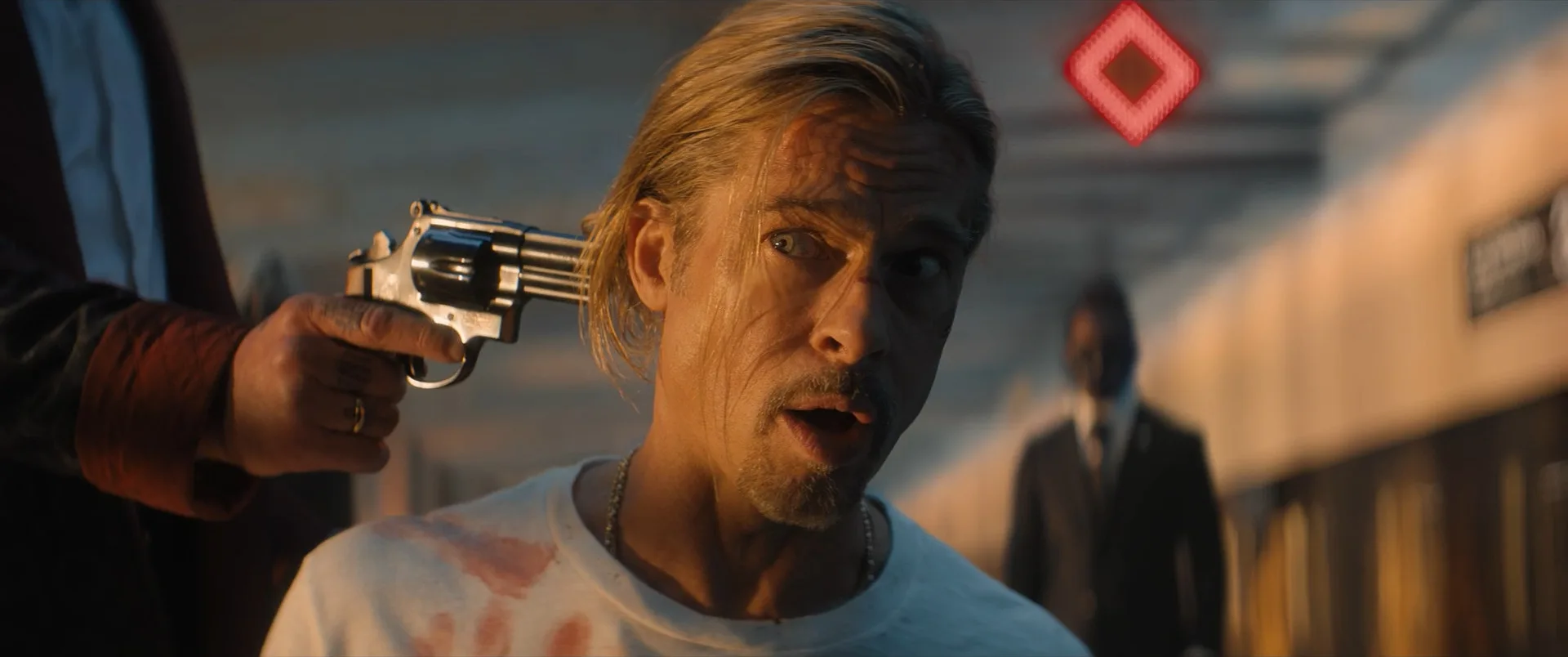 The White Death presses a Smith and Wesson Model 29 to Ladybug's head at Kyoto Station in Bullet Train