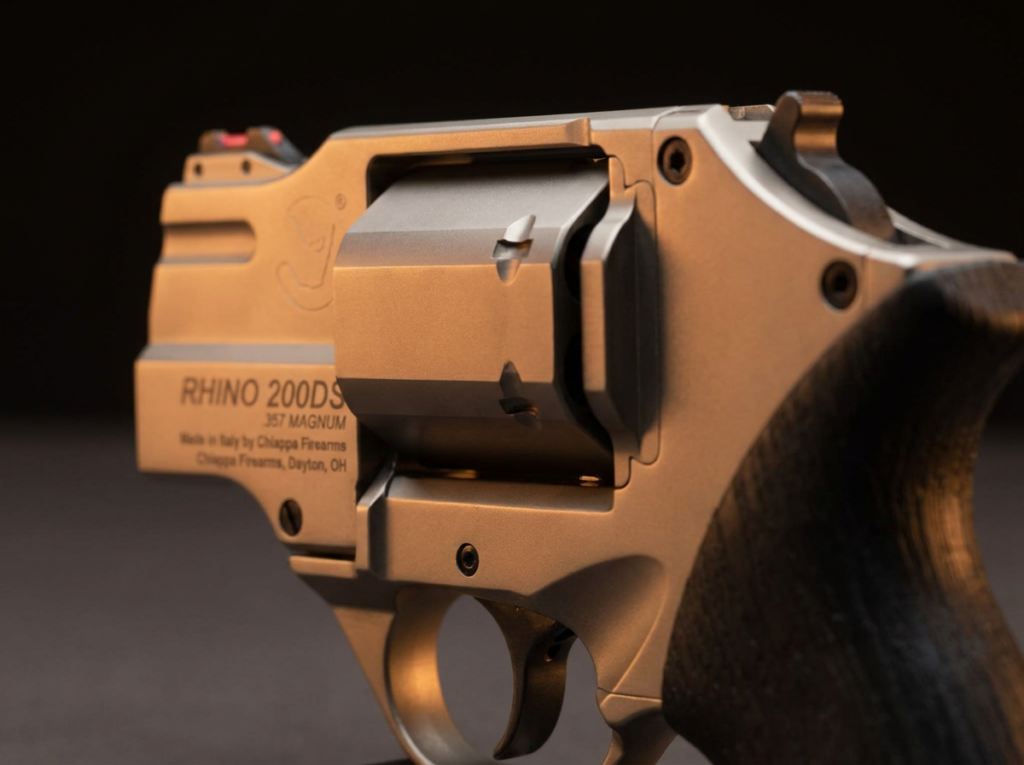 Close-up of the Chiappa Rhino hexagonal cylinder and bottom-aligned barrel