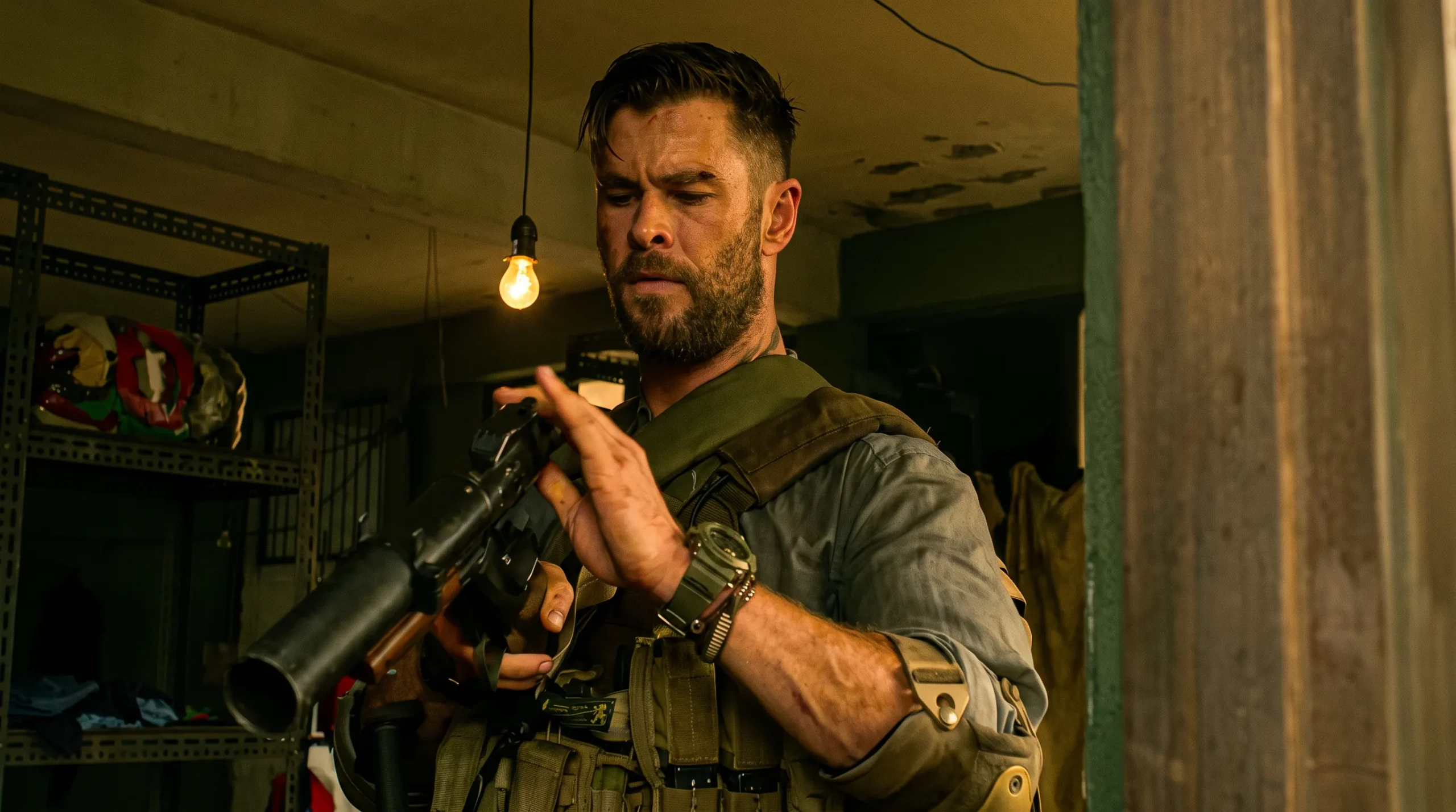 Tyler Rake loading the customised M79 grenade launcher in Extraction