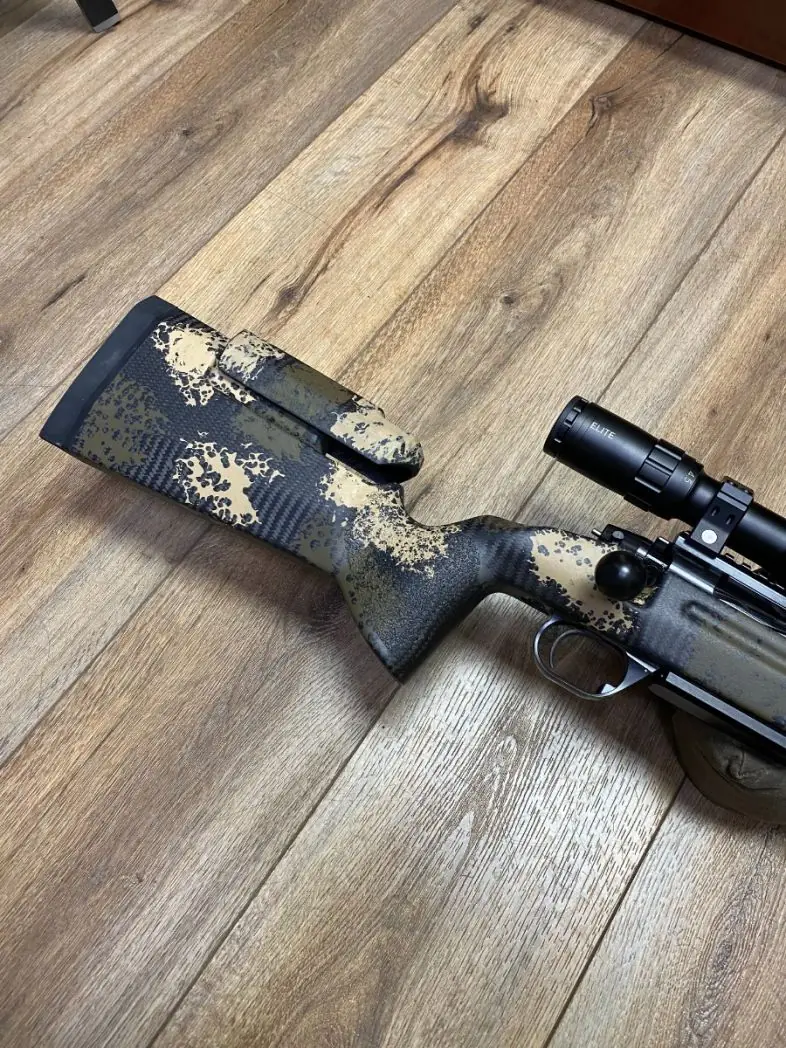 Adjustable cheekpiece and camo carbon-fibre stock on the GA Precision Tempest