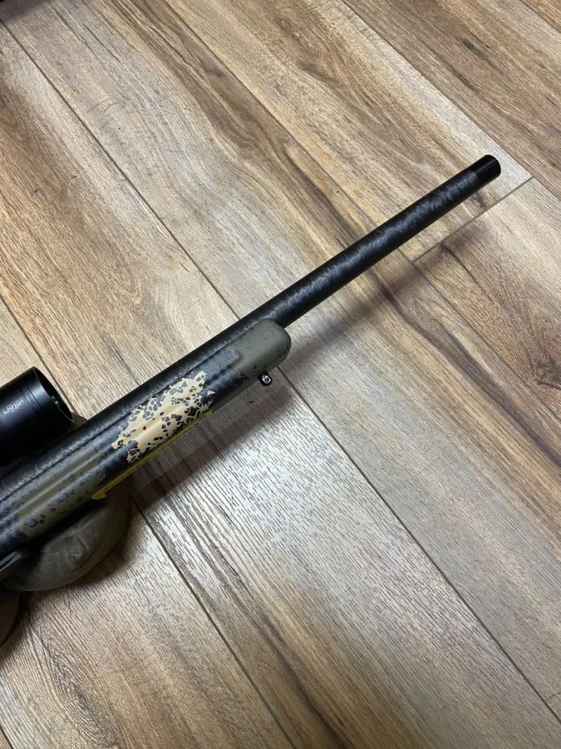 Carbon-wrapped barrel and forend detail on the GA Precision Tempest