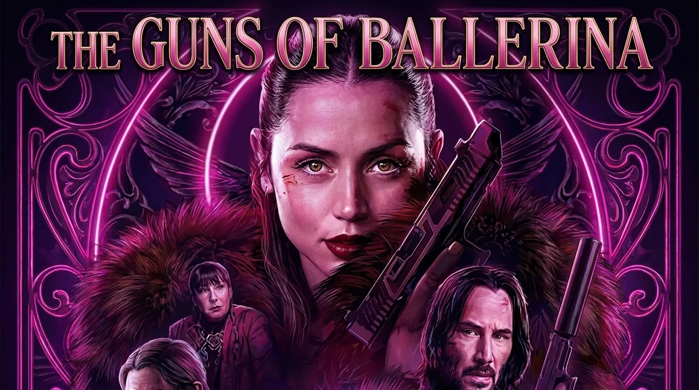 The Guns of Ballerina (2025) title artwork featuring Eve Macarro and John Wick