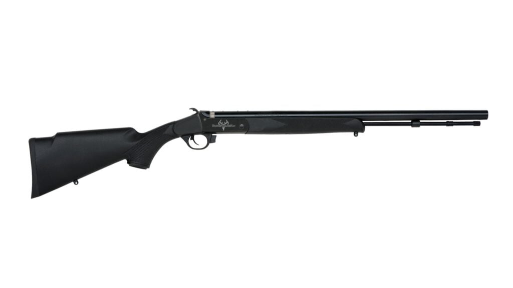 Traditions Buckstalker XT break-action inline muzzleloader in all black synthetic