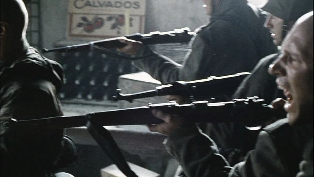 German soldiers levelling Karabiner 98k rifles during the standoff in Saving Private Ryan