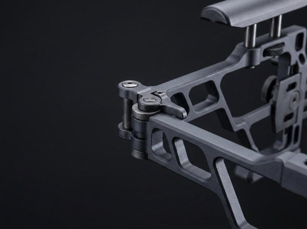 Close-up of the SIG Cross folding stock hinge and adjustable cheek riser