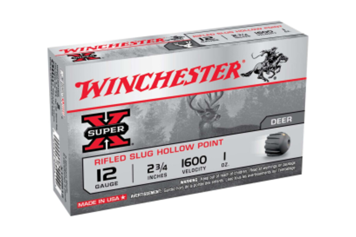 Winchester Super-X rifled slug hollow point 12 gauge box, 2 3/4 inch, 1600 velocity, 1 oz