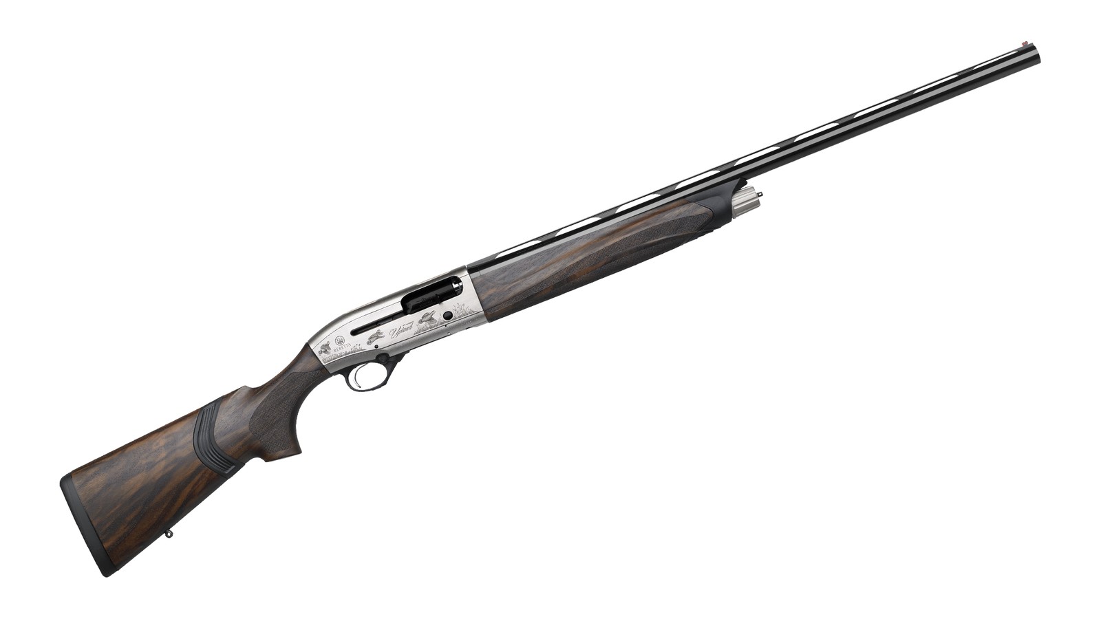 Beretta A400 Upland Kick-Off Plus semi-automatic shotgun with walnut stock and nickel receiver