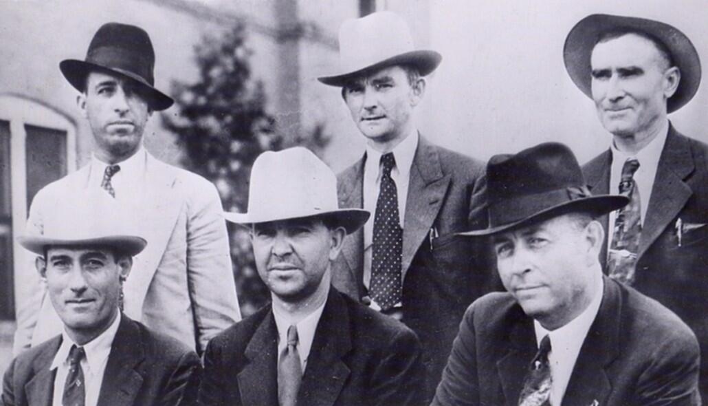 The six lawmen of the 1934 posse that ambushed Bonnie and Clyde, including Frank Hamer