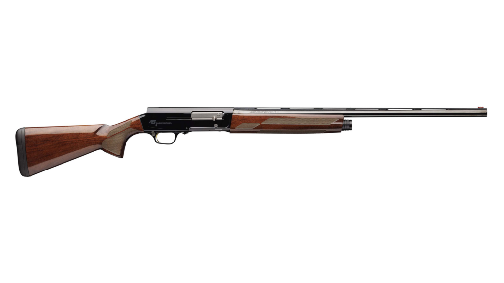 Browning A5 Sweet Sixteen 16 gauge semi-automatic shotgun with humpback receiver and gloss walnut stock