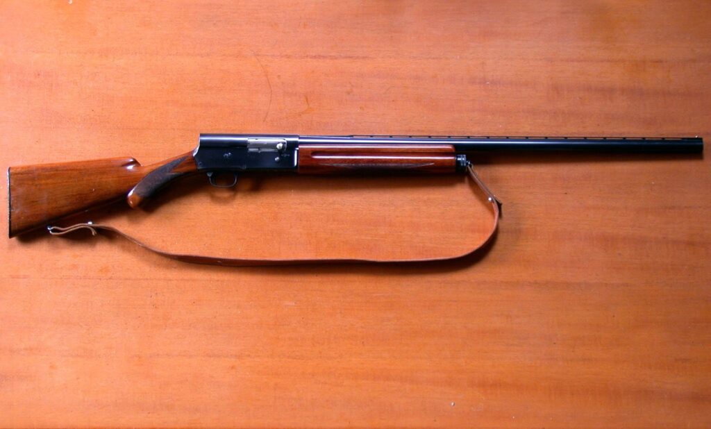 Browning Auto-5 12 gauge semi-automatic shotgun with the humpback receiver, right side