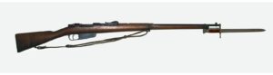 Italian Carcano M1891 bolt-action rifle with bayonet fixed