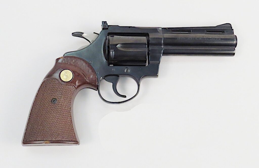 Blued Colt Diamondback .38 Special revolver with 4-inch vent-rib barrel, right side