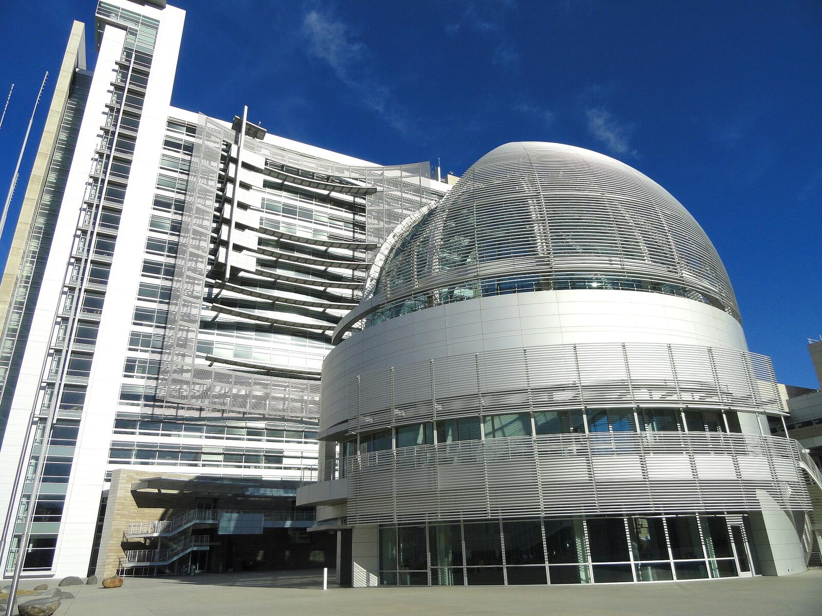 San Jose City Hall rotunda and tower, seat of the city whose gun insurance ordinance DOJ is challenging