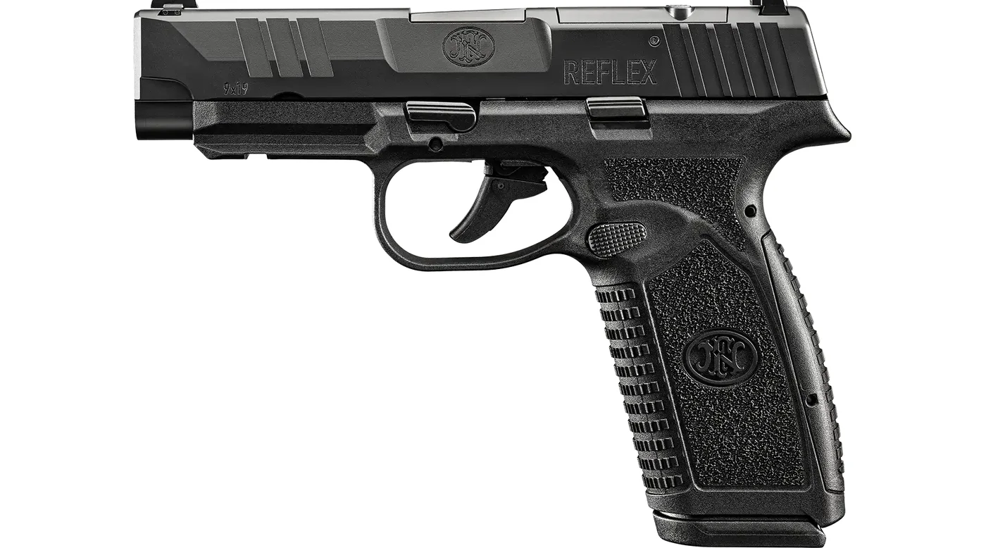 FN Reflex XL MRD 9mm pistol left side with the longer grip and 3.8 inch slide