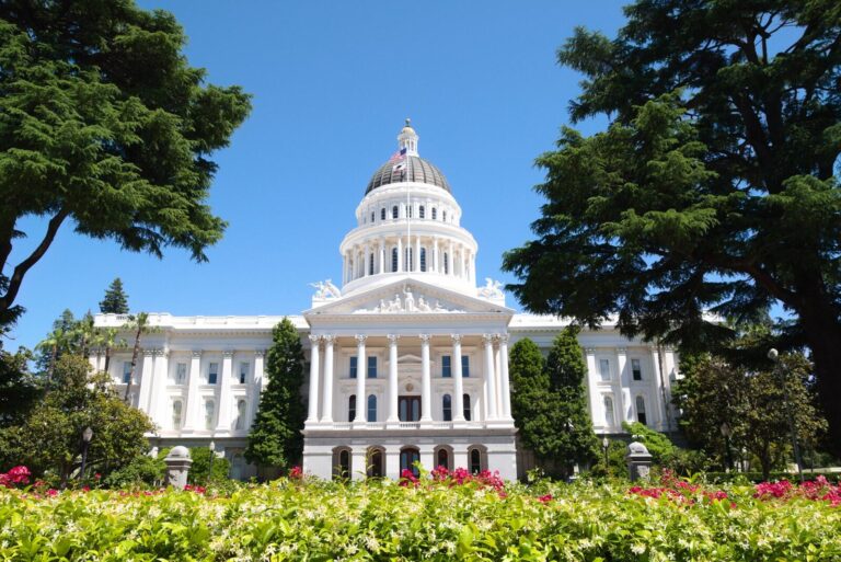 California State Capitol in Sacramento; the state DOJ added the Glock 43X CA to its handgun roster