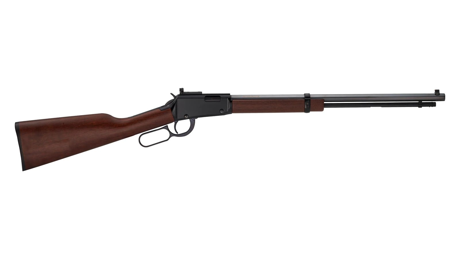 Henry H1 Tracker Rifle lever-action .22 with walnut stock, 20-inch octagon barrel and peep sight