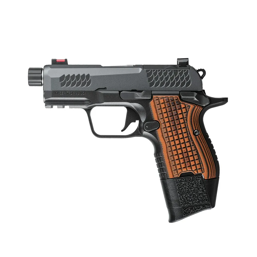 Kimber CDS9 (OR)(RL)(TFS) 3600004 with a 3.64 inch threaded barrel, gray KimPro II slide and orange VZ Frag G10 grips, Kimber photo