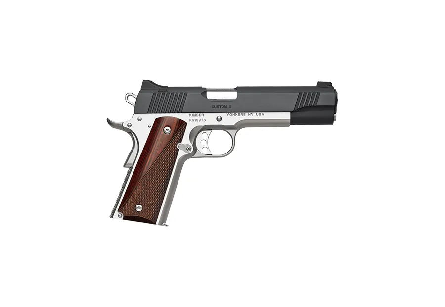 Kimber Custom II Two-Tone 3200301 with a stainless frame, brushed black steel slide and rosewood grips, Kimber photo