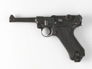 Luger P08 9mm WW2 German service pistol, left side