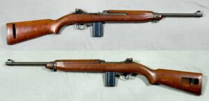 US M1 Carbine military surplus rifle, both sides, Swedish Army Museum