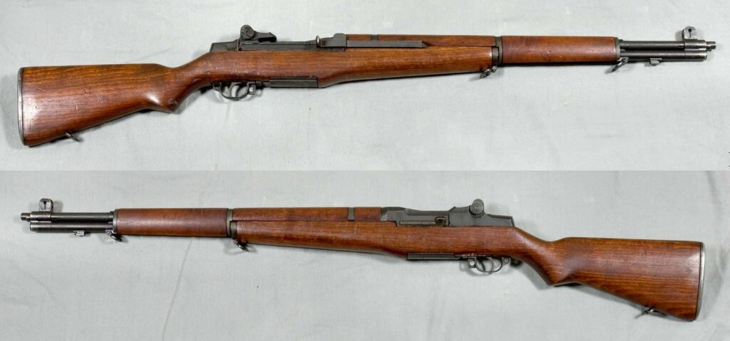 M1 Garand WW2 rifle, right and left sides, Swedish Army Museum