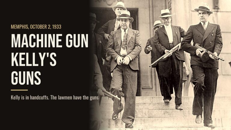 Machine Gun Kelly gangster George Kelly Barnes in handcuffs, led from the Shelby County Jail in Memphis in 1933