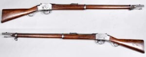British Martini-Henry falling-block rifle, an antique firearm from the Zulu War era