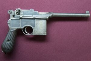 Early cone hammer Mauser C96 Broomhandle, the kind of C96 that is an antique firearm