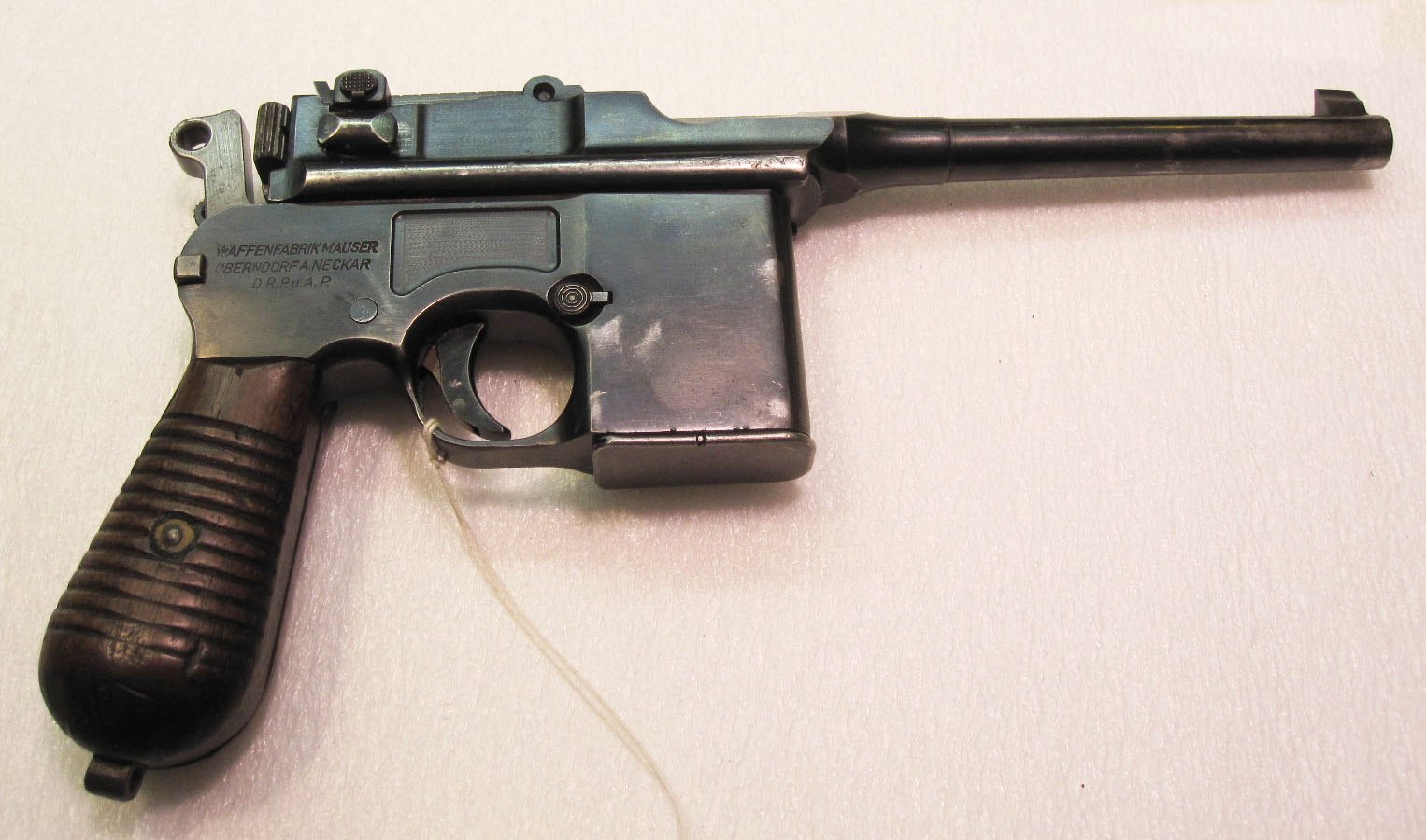 Mauser Model 712 machine pistol, right side, showing its detachable box magazine